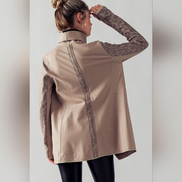 #18884 🛑M FABULOUS BOHO CHIC SEXY Faux Leather Combined Jacket - Picture 3 of 16